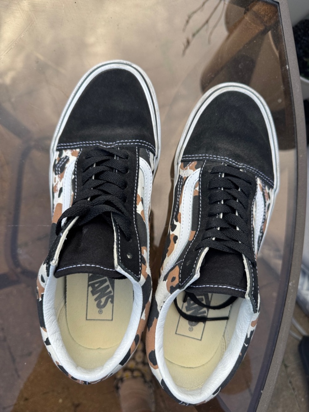 Vans Black & Brown Cow Old Skool Sneakers